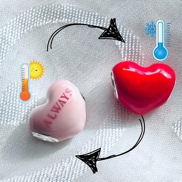 💖 NWOT Red to Pink Color-Change Heart Charm ✨ - Picture 1 of 13